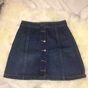 Dark Denim Button-up Skirt